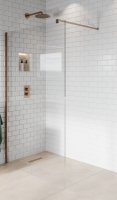 Purity Collection 700mm Brushed Bronze Wetroom Panel with wall Support