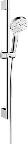 Hansgrohe Crometta Shower Set 100 1jet Ecosmart+ with Shower Rail 65cm - White/Chrome