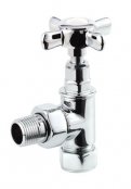 DQ Heating Essential Manual Angled Crosshead Radiator Valve - Chrome