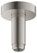 Keuco 100mm Ceiling Mounted Shower Arm with Round Rosette - Brushed Nickel