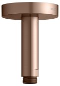 Keuco 100mm Ceiling Mounted Shower Arm with Round Rosette - Brushed Red Gold