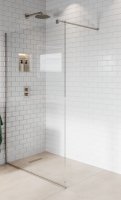 Purity Collection 700mm Brushed Nickel Wetroom Panel with wall Support