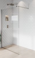 Purity Collection 800mm Brushed Nickel Wetroom Panel with wall Support