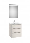 Roca The Gap Nordic Ash 600mm 3 Drawer Vanity Unit with Basin and Eidos LED Mirror