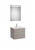 Roca The Gap City Oak 600mm 2 Drawer Vanity Unit with Basin and Eidos LED Mirror