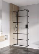 Roman Haven Select 300mm Black Grid Pivot Deflector Panel (8mm)