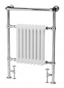 Bayswater Clifford 965 x 673mm Chrome and White Towel Radiator