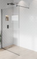 Purity Collection 700mm Matt Anthracite Wetroom Panel with wall Support