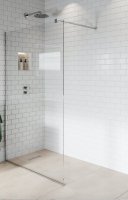 Purity Collection 1200mm Chrome Wetroom Panel with wall Support