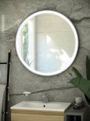 RAK Art Round 600 x 600mm Led Illuminated Mirror - Brushed Nickel