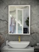 RAK Art Square 600x800mm Silver Led Mirror - Chrome