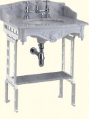 Burlington Georgian Sarah Marble Countertop and Basin 65cm with Wash Stand