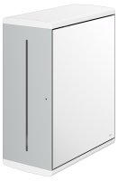Keuco Collection Moll Paper Towel Dispenser with Right Hand Mirror Door - Chrome/White