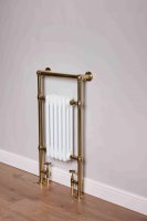 DQ Heating Twyford 952 x 500mm Towel Rail - Brushed Brass