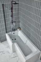 Fortitude L Shape 1700x750mm Shower Bath (Left Hand) - White
