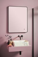 Scudo Alfie 500 x 700mm Soft Edge LED Mirror - Black