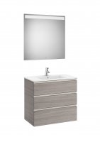 Roca The Gap City Oak 800mm 3 Drawer Vanity Unit with Basin and Eidos LED Mirror