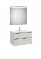 Roca The Gap Arctic Grey 800mm 2 Drawer Vanity Unit with Basin and Eidos LED Mirror