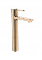 Roca Naia Rose Gold Smooth Bodied Extended Height Basin Mixer