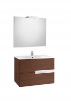 Roca Victoria-N Textured Wenge 1000mm Base Unit with Basin, Mirror and LED Spotlight