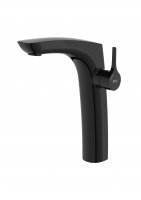 Roca Insignia Single Lever Extended Height Basin Mixer With Smooth Body - Titanium Black
