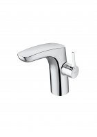 Roca Insignia Single Lever Medium Height Basin Mixer With Smooth Body, Cold Start 3/8"