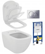 Geberit Duofix 112cm WC Frame, Wall Hung Toilet and Sigma 01 Flush Plate