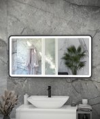 RAK Picture Soft 600x1000mm Silver Led Mirror - Matt Black