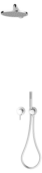 Keuco IXMO Shower Set 3 with Round Shower Holder, Head & Handset - Chrome