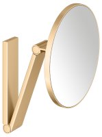 Keuco iLook Move Round Wall-Mounted Cosmetic Mirror - Brushed Brass