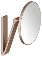 Keuco iLook Move Round Wall-Mounted Cosmetic Mirror - Brushed Red Gold