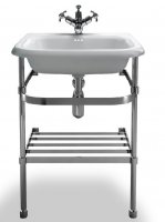 Burlington Natural Stone Small Roll Top Basin 55cm with Chrome Wash Stand