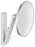 Keuco iLook Move Round Wall-Mounted Cosmetic Mirror with 2 Colour LED - Aluminium