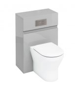 Britton Bathrooms Light Grey WC Unit With Flush Plate For Back To Wall WC