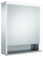 Keuco Royal Lumos 650 x 735 x 165mm Left Hinged Mirror Cabinet with Shelf - Anodised Silver