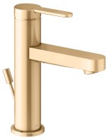 Keuco IXMO Single Lever Basin Mixer 100 with Pop-Up Waste (Flat Round Rosette) - Brushed Brass