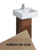 Ideal Standard Concept Space 300mm 1 Door American Oak Pedestal Vanity Unit & Cube Basin - Stock Clearance