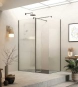 Roman Haven Select 800mm Corner Wetroom Panel with Fluted Glass