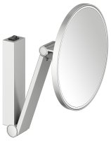 Keuco iLook Move Round Wall-Mounted Cosmetic Mirror with LED (Rocker Switch) - Stainless Steel