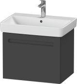 Duravit No.1 590mm Wall Hung 1 Drawer Vanity Unit (with Internal Drawer) - Matt Graphite