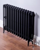 DQ Heating Cast Iron Hawkshaw 460 x 630mm 4 Column Black Primer Radiator