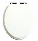 Heritage White Plastic Soft Close Seat with Stainless Steel Hinge