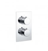 RAK Round Chrome Dual Outlet 2 Handle Thermostatic Concealed Shower Valve