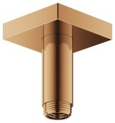 Keuco 100mm Ceiling Mounted Shower Arm with Square Rosette - Brushed Bronze