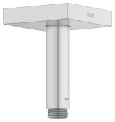 Keuco 100mm Ceiling Mounted Shower Arm with Square Rosette - Aluminium