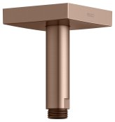 Keuco 100mm Ceiling Mounted Shower Arm with Square Rosette - Brushed Red Gold