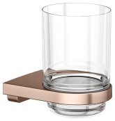 Keuco Collection Moll Tumbler Holder with Crystal-Glass - Brushed Red Gold