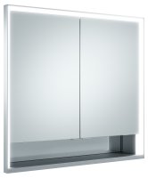 Keuco Royal Lumos 700 x 735 x 165mm Recessed Mirror Cabinet with Shelf - Anodised Silver