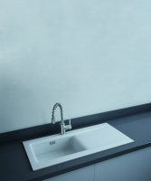 RAK Dream 2 Slim Single Bowl Kitchen Sink 101cm - Matt White