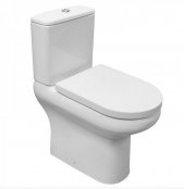 RAK Compact 75cm Extended Deluxe Rimless Close Coupled Full Access WC Pack Without Seat, Lever Cistern
